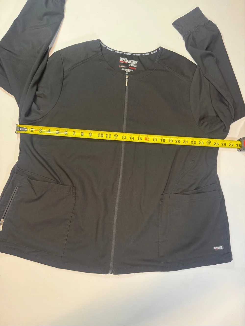 Grey's Anatomy Black Lightweight Zip-Front Shirt Jacket Nurse